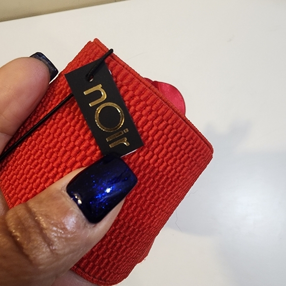 NOIR Red Women's Elastic Chiffon Flower belt - Picture 3 of 7